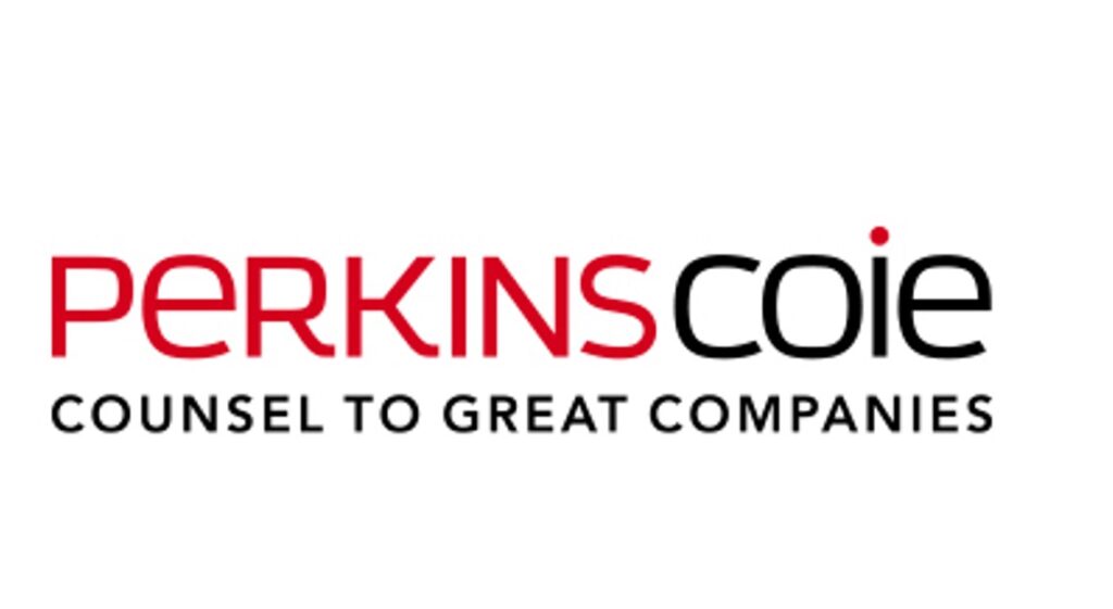 Logo of perkins coie, a law firm with the tagline "counsel to great companies.