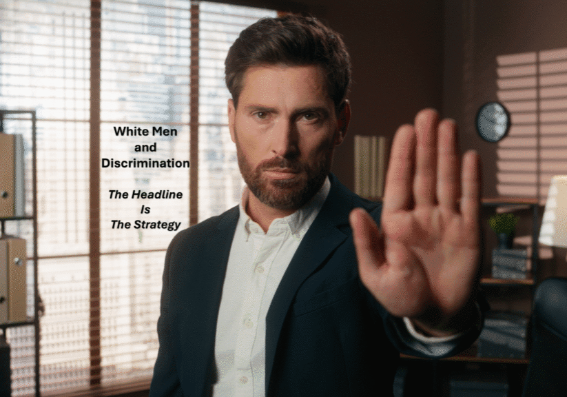 WHite Men and Discrimination-The Headline is the Strategy